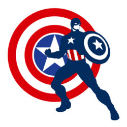 Captain America with Symbol - Raglan 3/4 Tee Design