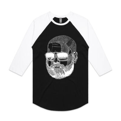 Alan (Zach G) Sketch - Raglan 3/4 Sleeve T-Shirt Thumbnail
