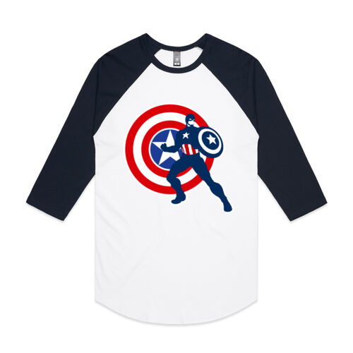 Captain America with Symbol - Raglan 3/4 Tee Thumbnail